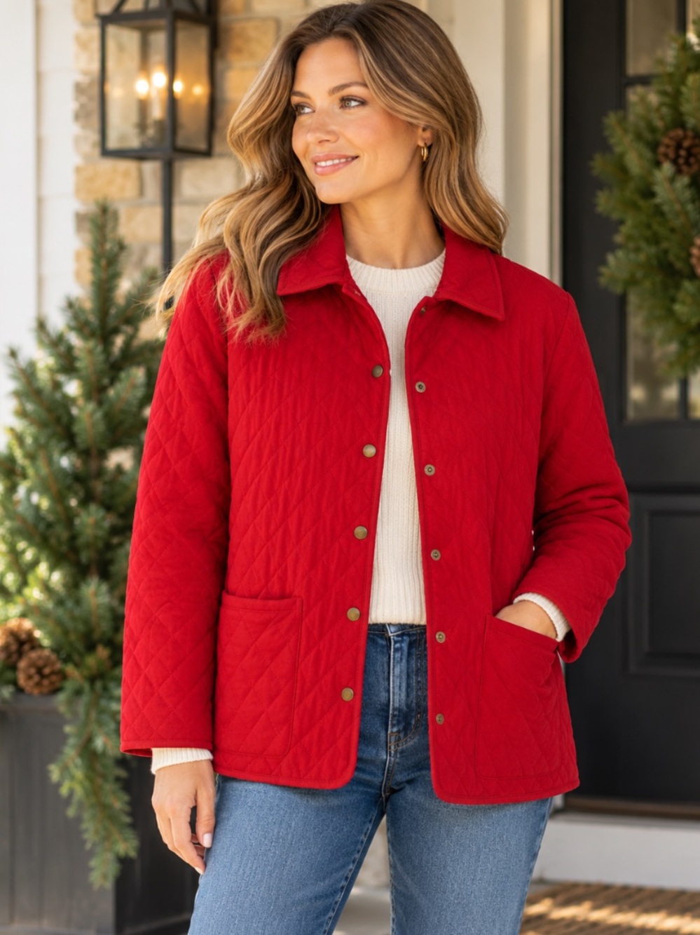 Pendleton Quilted Red Snap-Front Classic Barn  Jacket in size Medium